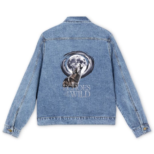 Echoes Of The Wild Howling Wolf Moon Art Men's Denim Jackets