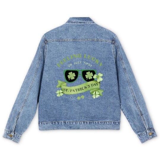 Feeling Lucky or Just Tipsy – St. Patrick’s Day Men's Denim Jackets