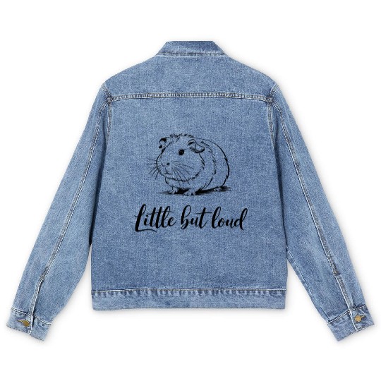 Little But Loud Guinea Pig Illustration Men's Denim Jackets