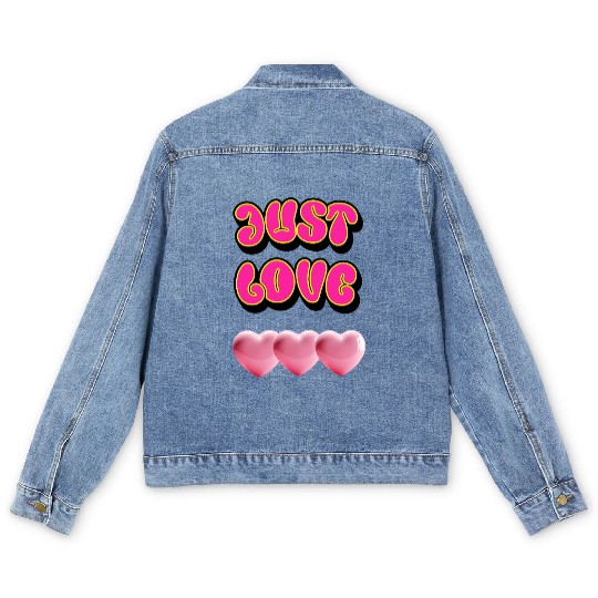 Just Love: Y2K 2000s Heart Men's Denim Jackets
