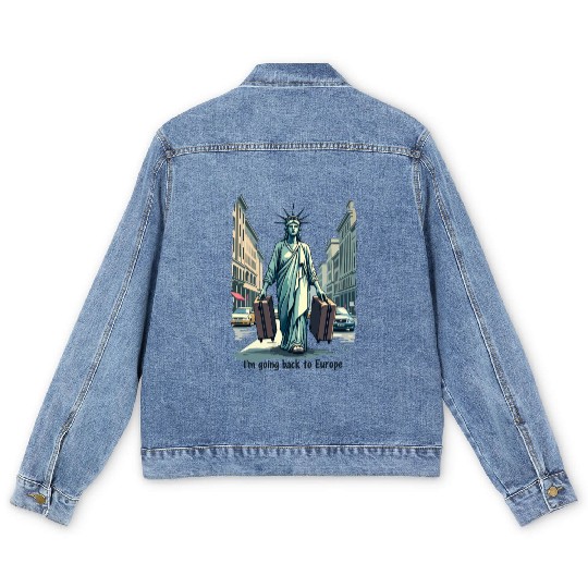 Funny Statue of Liberty USA America Sarcasm Men's Denim Jackets