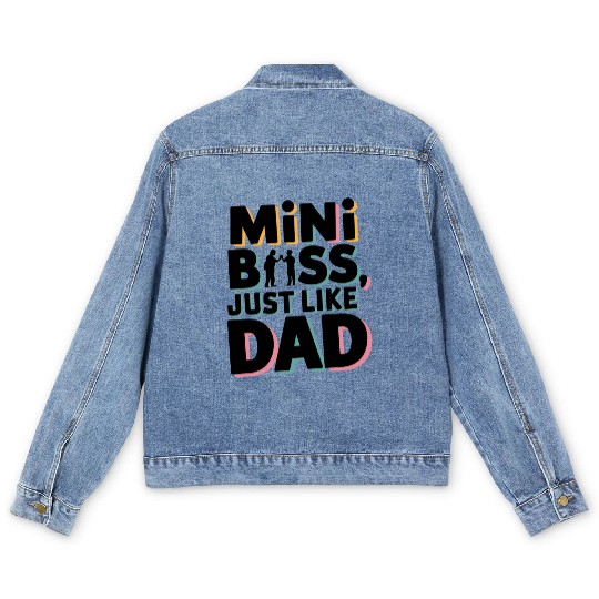 Mini Boss Just Like Dad – Father & Son Matching Men's Denim Jackets