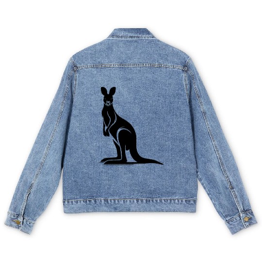 Marsupials Of The Wild Kangaroo Silhouette Men's Denim Jackets