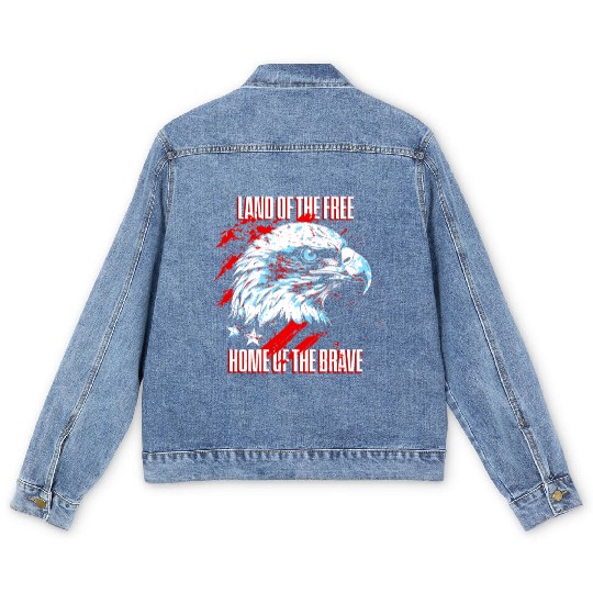 Land of the Free - Home of the Brave American Men's Denim Jackets
