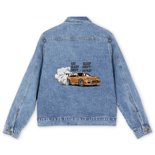 Eat Sleep Drift Repeat Men's Denim Jackets – Neon JDM Car Raci