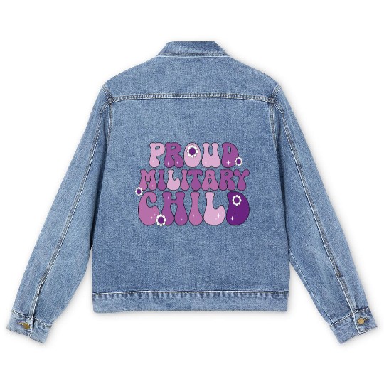 Groovy Proud Military Child Retro Mom Girl Men's Denim Jackets