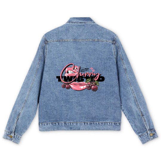 TWISTED CHERRY - Lips Logo (light pink/black) Men's Denim Jackets