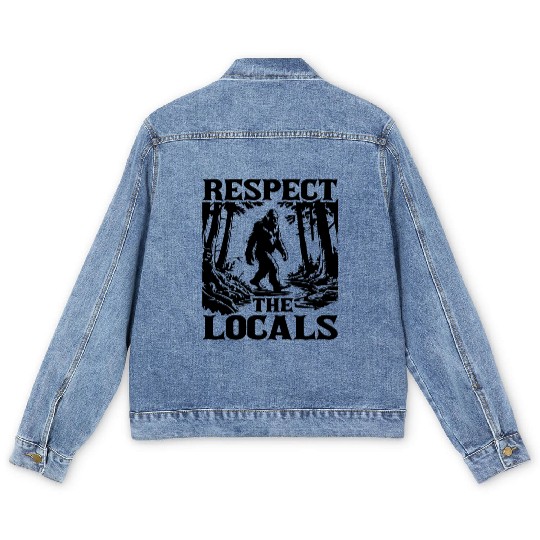 Respect the Locals – Bigfoot in the Wild Men's Denim Jackets