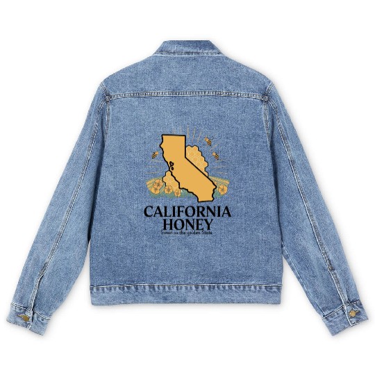 California honey sweet as the golden state Men's Denim Jackets