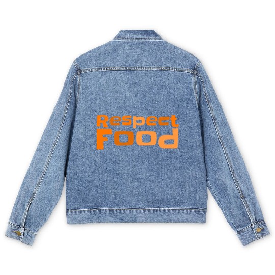 Respect food Typography Men's Denim Jackets