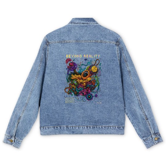 Psychedelic Sci-Fi Design Men's Denim Jackets