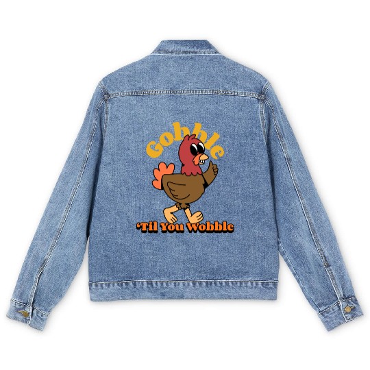 Dancing Turkey | Gobble 'Til you Wobble | Men's Denim Jackets