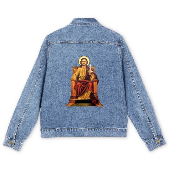 Jesus, King of Kings Men's Denim Jackets