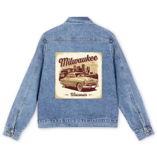 Milwaukee Souvenir and Travel Gift Idea Men's Denim Jackets