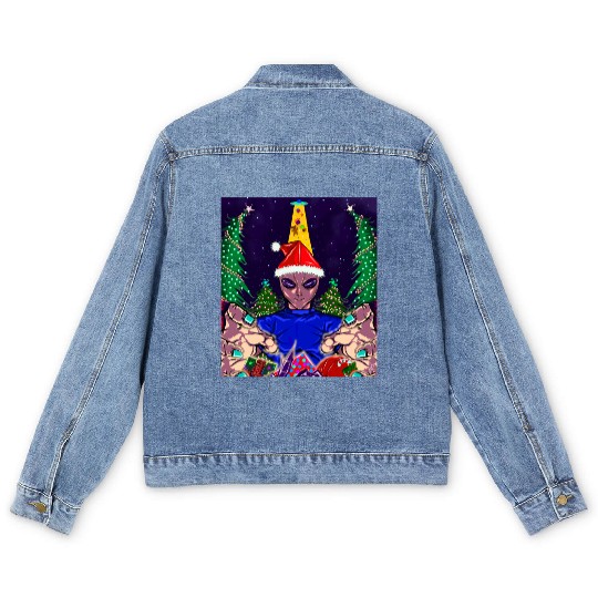 Alien Christmas Gifts Collection Time! Men's Denim Jackets