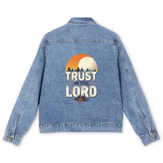 Trust in the Lord Bible Verse Men's Denim Jackets Christian