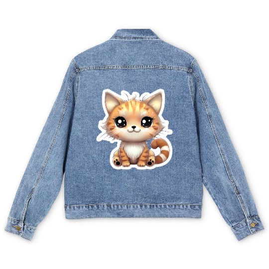 Kawaii Cat 2 Men's Denim Jackets