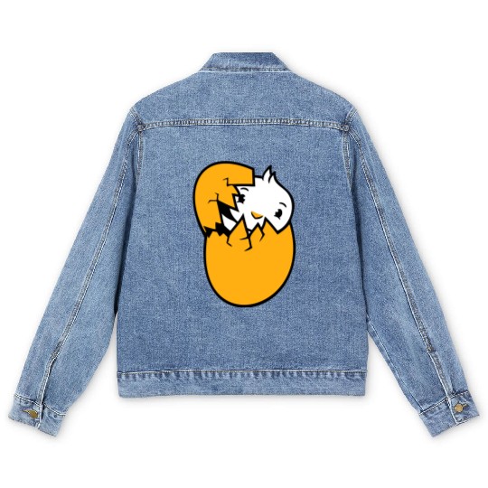 Bird Duck Hatches Egg Easter Easter Egg Baby Child Men's Denim Jackets