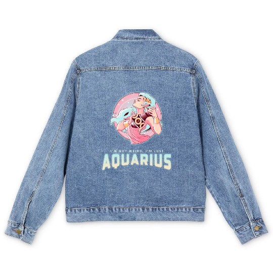 im not weird just aquarius Men's Denim Jackets