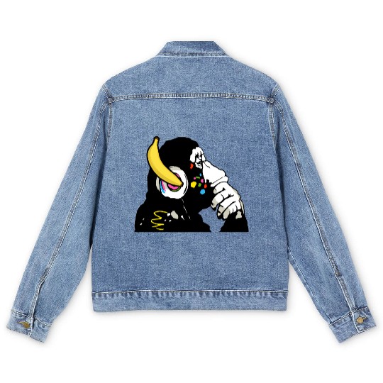DJ chimpanzee , Banana headphones Men's Denim Jackets