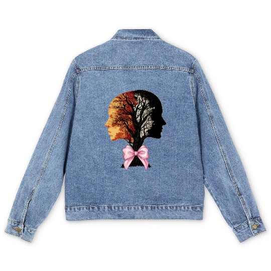 Coquette Bow Genealogy DNA Tree Family History Men's Denim Jackets