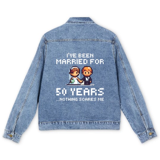 Couples Married 50 Years - Funny 50th Wedding Anni Men's Denim Jackets
