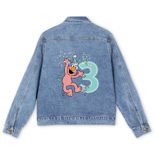 Sesame Street Birthday Design With Elmo 3 Years Men's Denim Jackets
