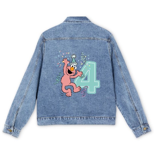 Sesame Street Birthday Design With Elmo 4 Years Men's Denim Jackets