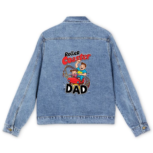 Roller Coaster Dad - Thrilling Family Fun Men's Denim Jackets