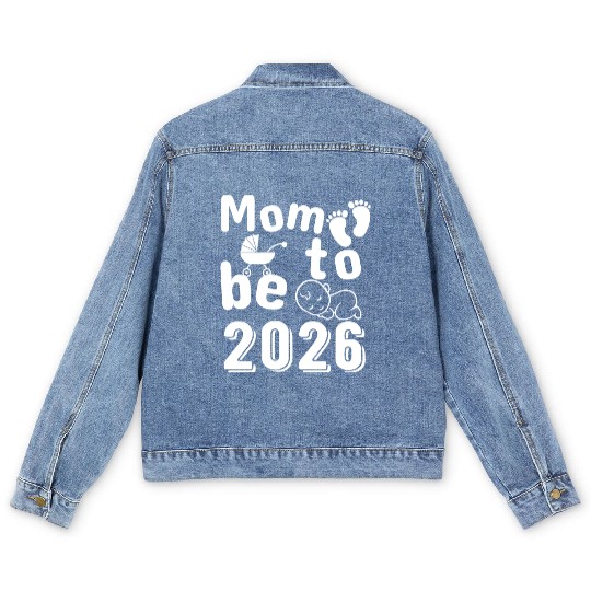 Mom To Be 2026 Baby Arrival Announcement Men's Denim Jackets