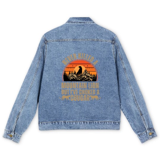 Never Killed A Mountain Lion Men's Denim Jackets