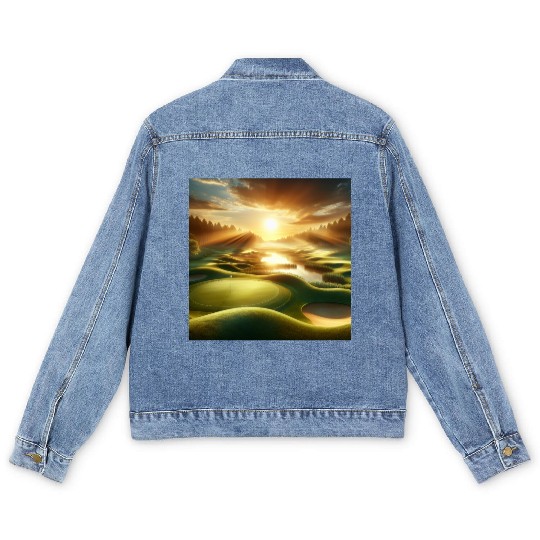 Sunrise Golf Course Men's Denim Jackets