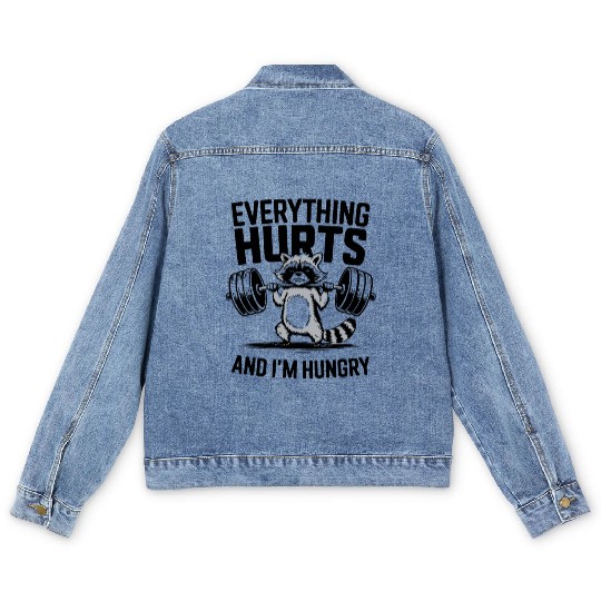 Fitness Gym Sport Weightlifting Everything Hurts Men's Denim Jackets