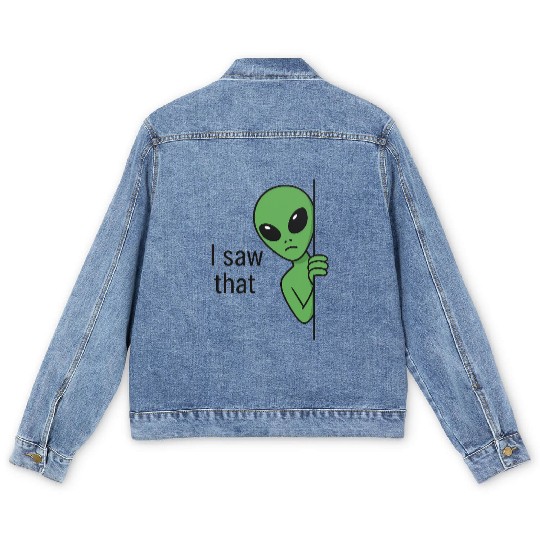 I Saw That Alien Meme Men's Denim Jackets