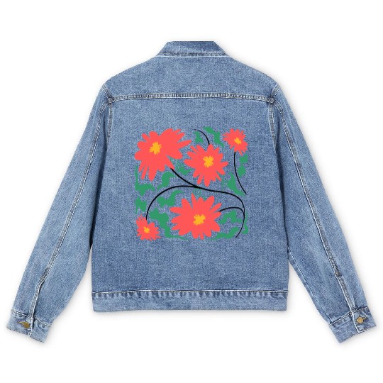 Boho Summer Flower Nature Lover Floral Wildflower Men's Denim Jackets