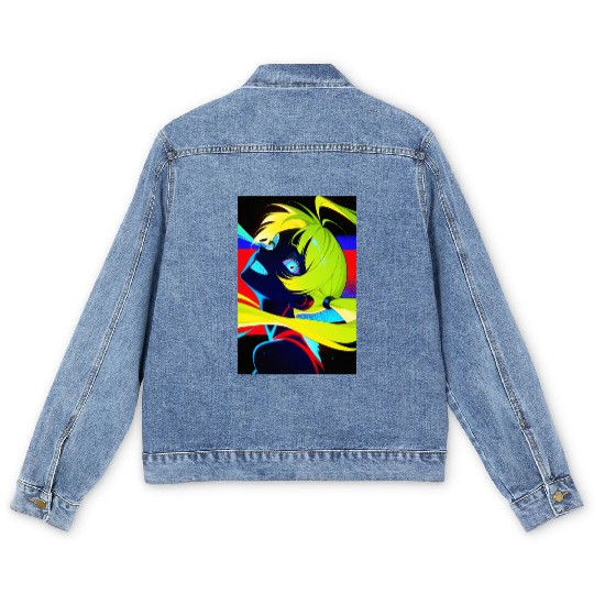 Neon Cyberpunk Anime Aesthetic Men's Denim Jackets