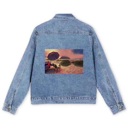 Morro Beach Picnic Men's Denim Jackets