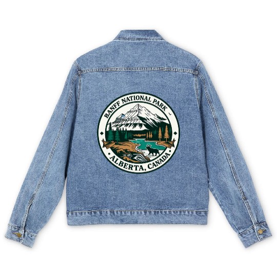 Banff National Park Alberta Canada Men's Denim Jackets