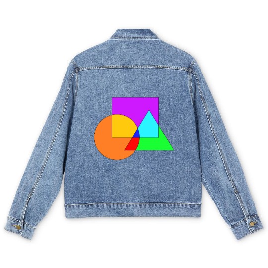 Colorful Design Tringle Square Circle Men's Denim Jackets