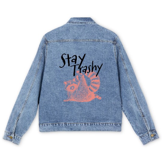 Stay Trashy Raccoon – Funny Meme Men's Denim Jackets