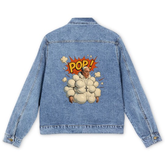 Pope Francis Popping pop pop pop 2025 Men's Denim Jackets