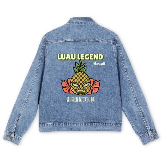 Luau Legend - Aloha Travel, Hawaii Travel Gift Men's Denim Jackets