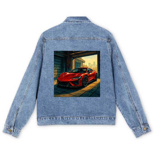 Street Legend - GTA Style Supercar Art Men's Denim Jackets
