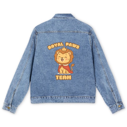 Royal Paws Team Lion Men's Denim Jackets – Cute Kawaii Animal