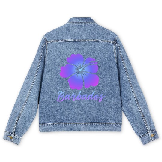Barbados Hibiscus Men's Denim Jackets