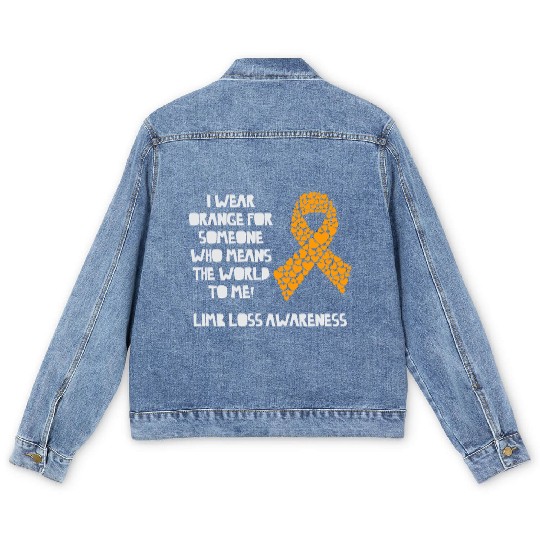 Wear Orange Someone Who Means Worlds Me Limb Loss Men's Denim Jackets