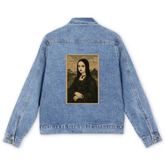 Gothic Geisha Mona Lisa Japanese Vintage Horror Men's Denim Jackets