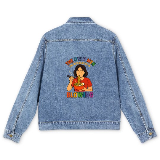 LGBTQ Pride Funny Ramen The Only Men I'm Men's Denim Jackets