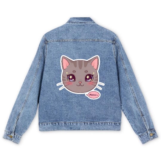 Kawaii Cat – Ultimate Cute Cat Aesthetic Men's Denim Jackets