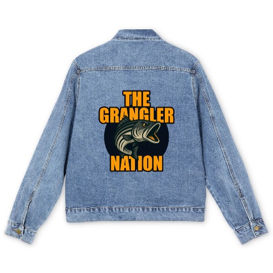 Grangler Nation (Striped Bass) Men's Denim Jackets